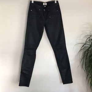Paige mid-rise wax coated skinny jeans